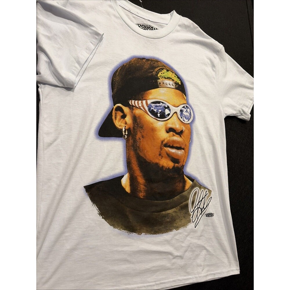 Brand New w/o Tags Dennis Rodman Retro Graphic Shirt The Worm Sz Large White